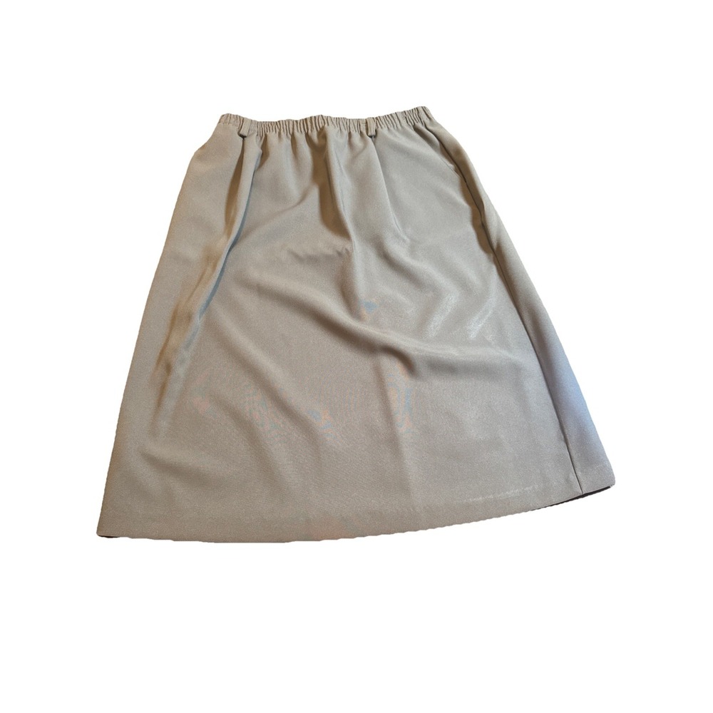 Vintage Blair Boutique 16P Petite Elastic Waist Brown‎ Poly Skirt USA Made